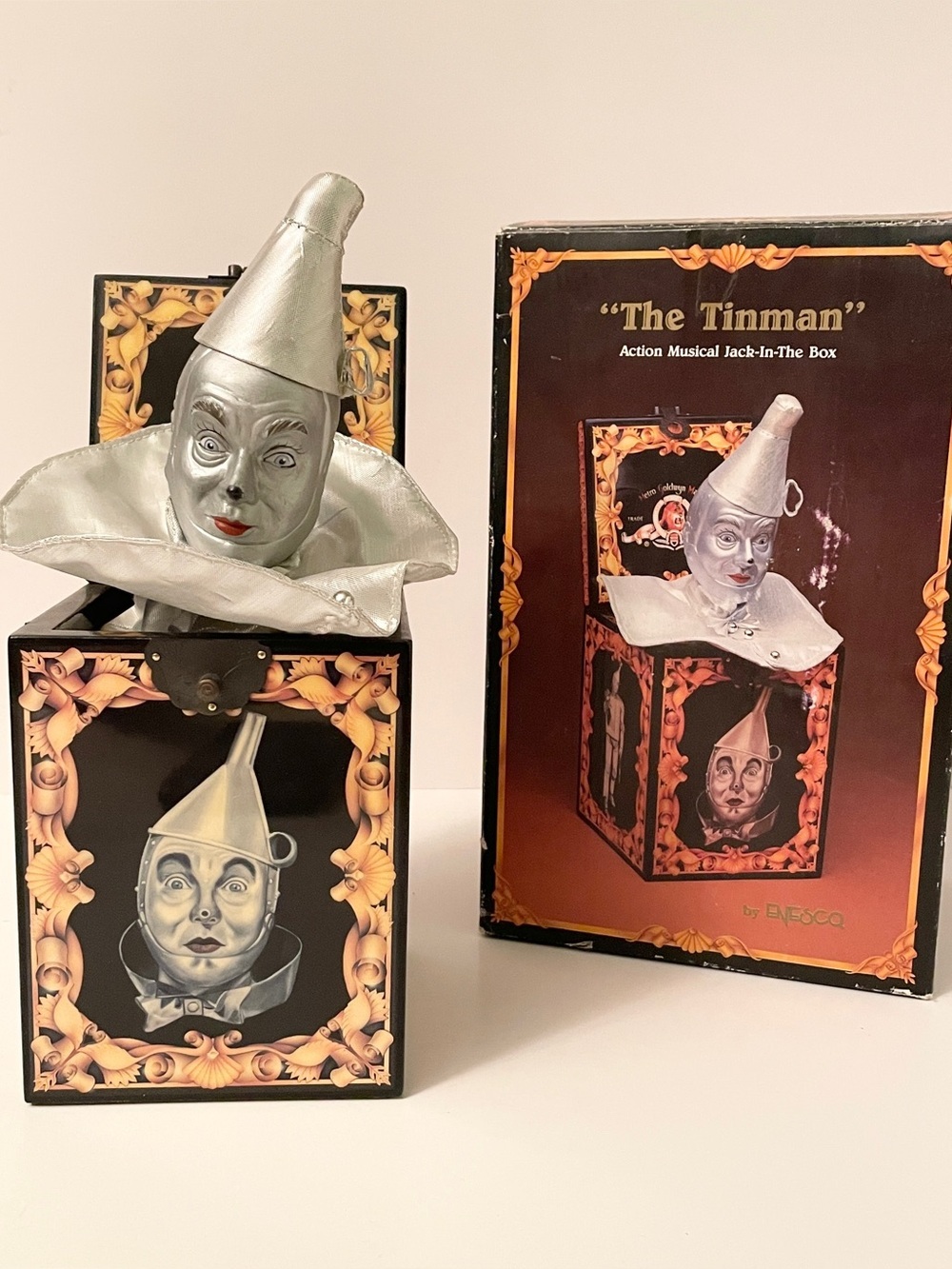 VTG 1988 Enesco Wizard of Oz Tin Man Musical Jack in the Box 50th Anniversary